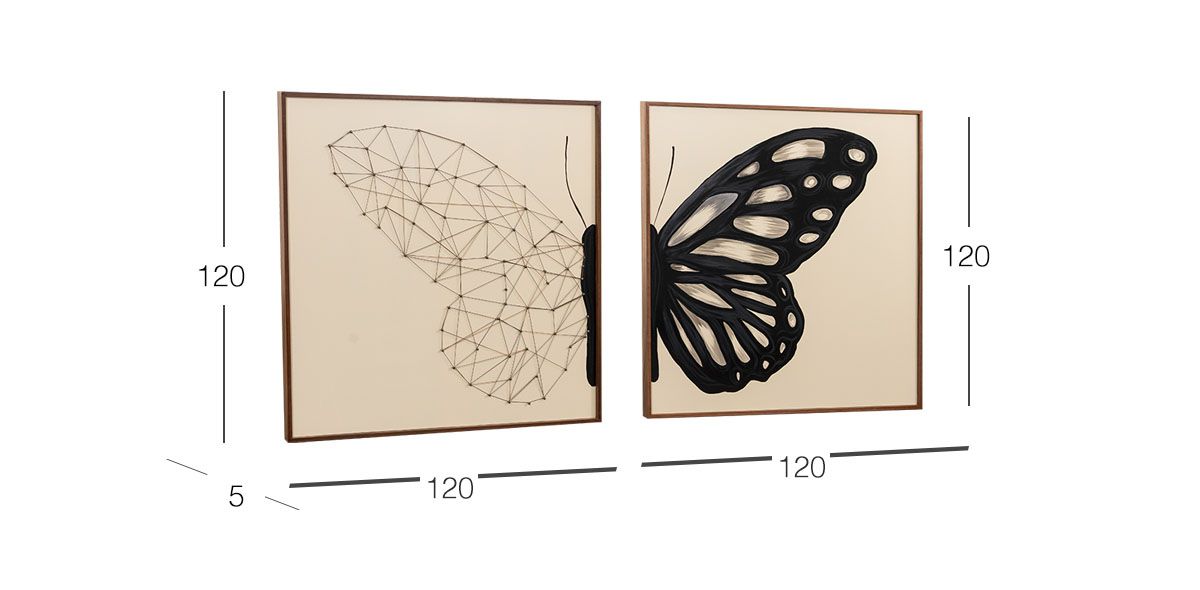 Cuadro Decorativo Al Oleo Mariposa CL Beige