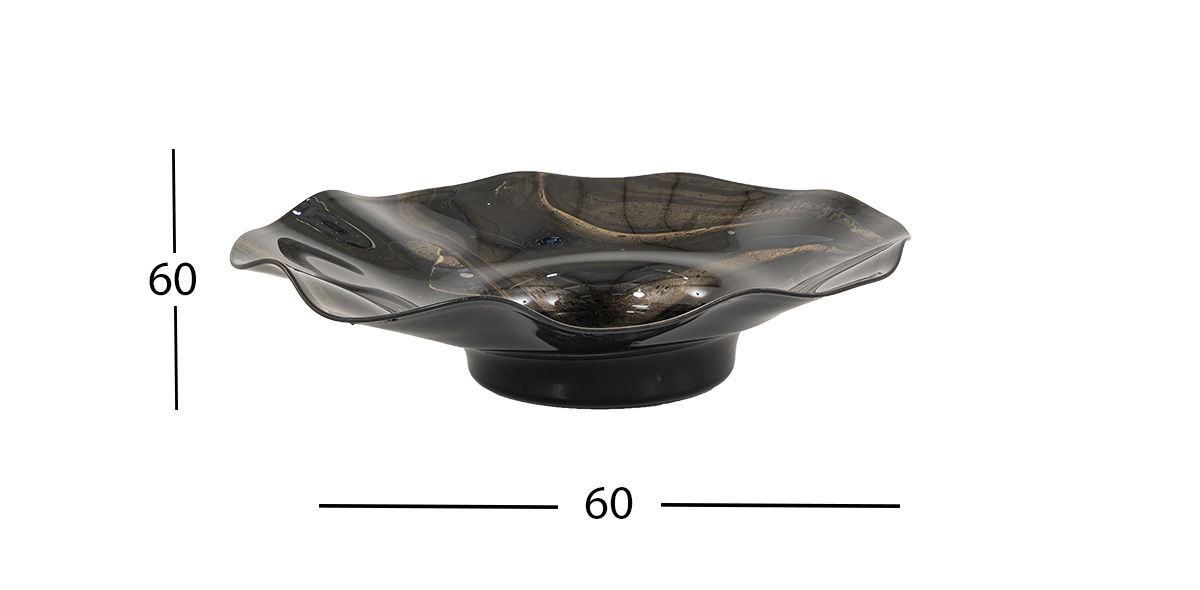 Platón Decorativo Cristal Jumbo Zirconia Negro