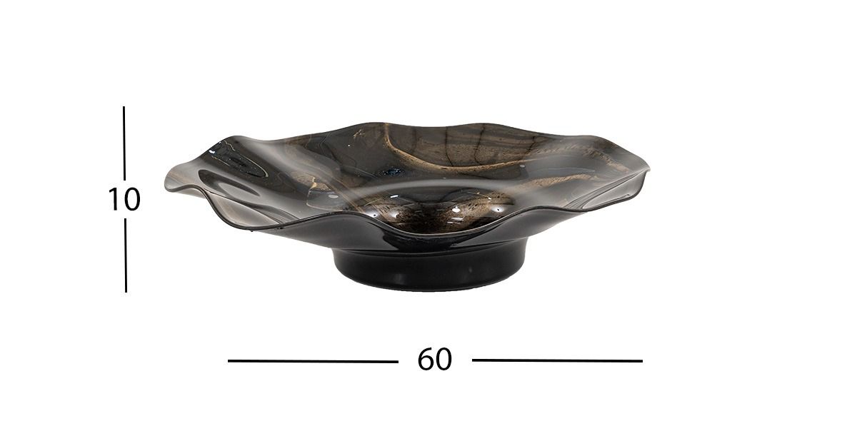 Platón Decorativo Cristal Jumbo Zirconia Negro