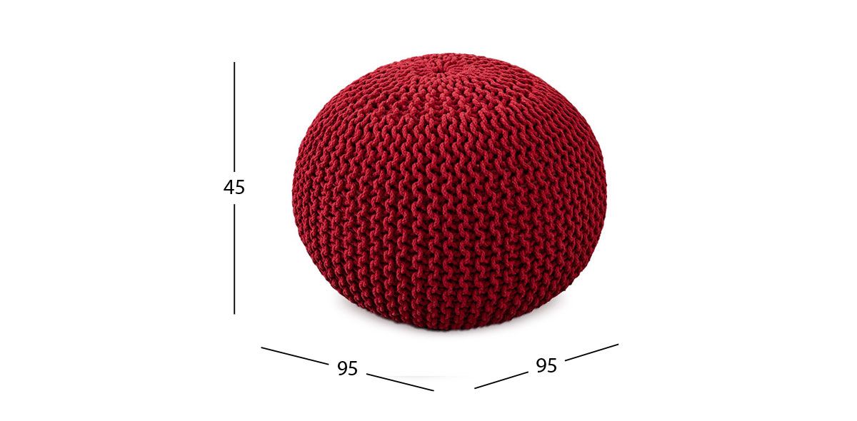 Puff Balboa Rojo 60 x 60 Cm