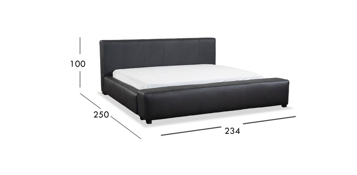 Cama King Size Piel Camerún CL Negro
