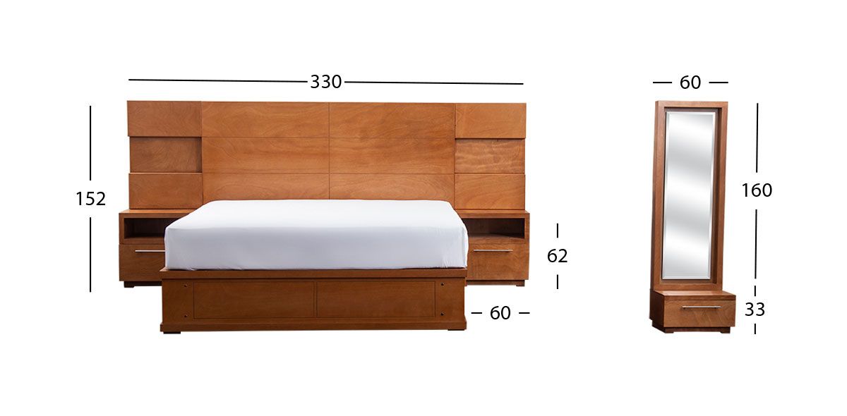 Recámara King Size Dante Café 4 Piezas