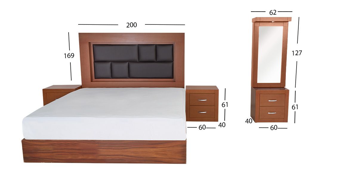 Recámara King Size  Bali New Avellana 5 Piezas