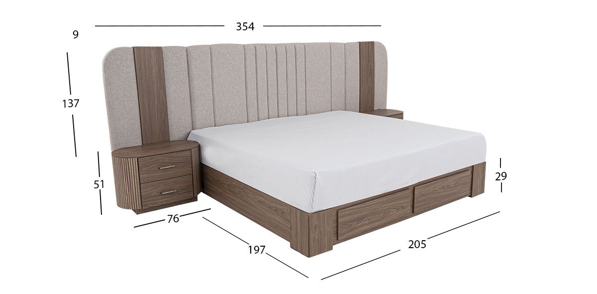 Recámara King Size Padma CL Café 3 Piezas