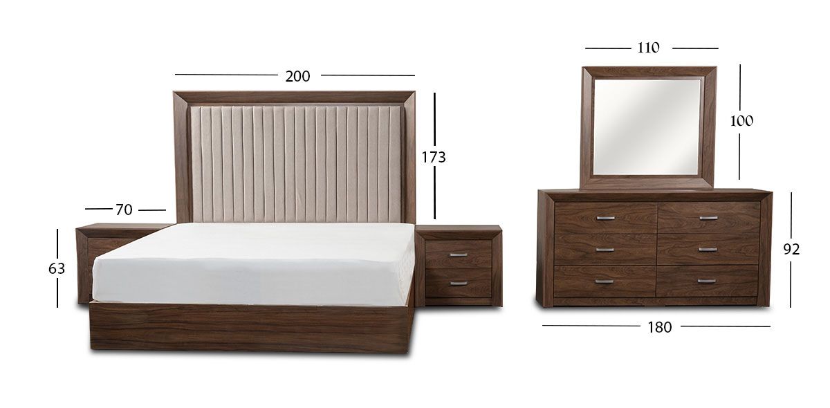 Recámara King Size Balandra CL Café 5 Piezas