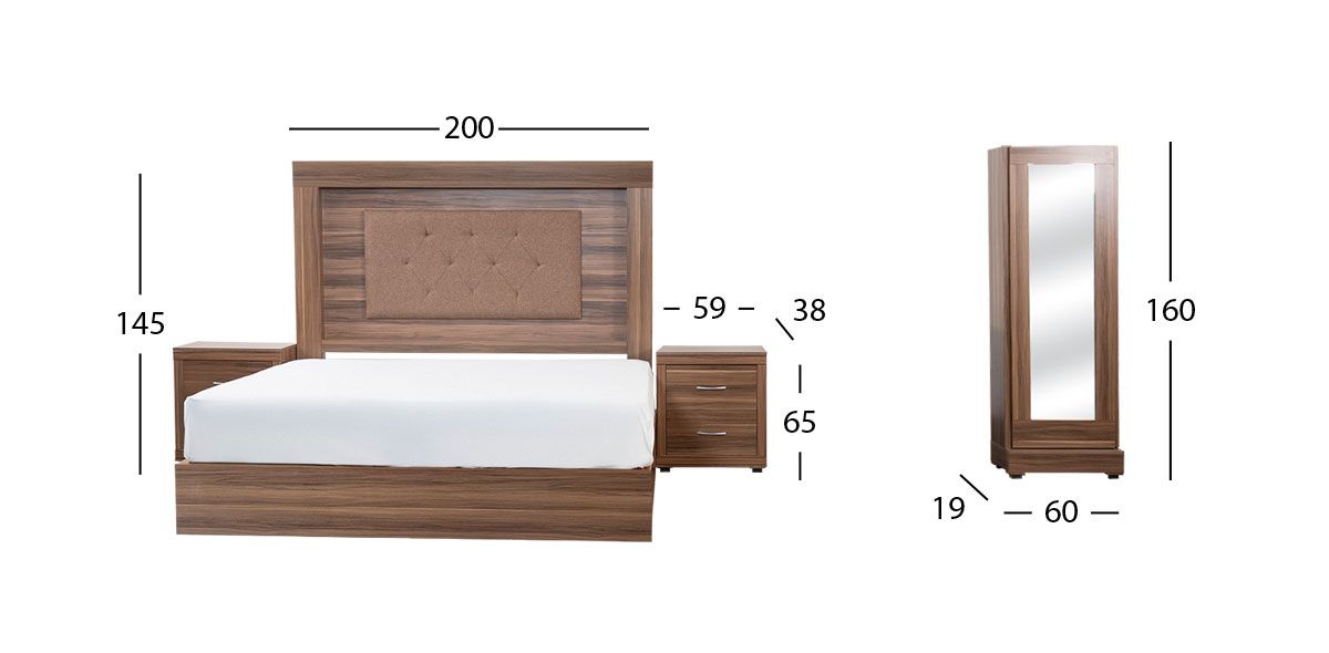Recámara King Size Antea Café Parota 4 Piezas