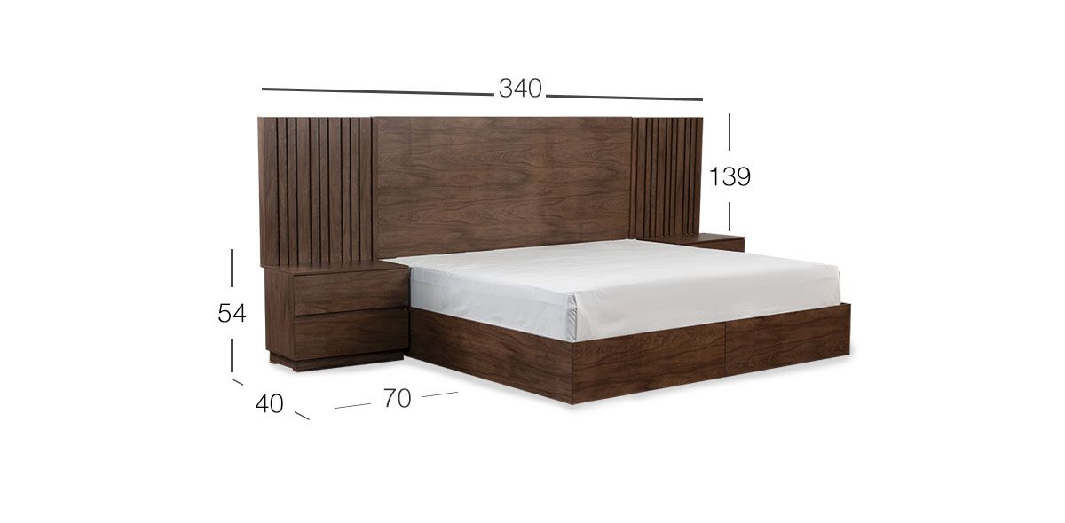 Recámara King Size Giannis Café 3 Piezas