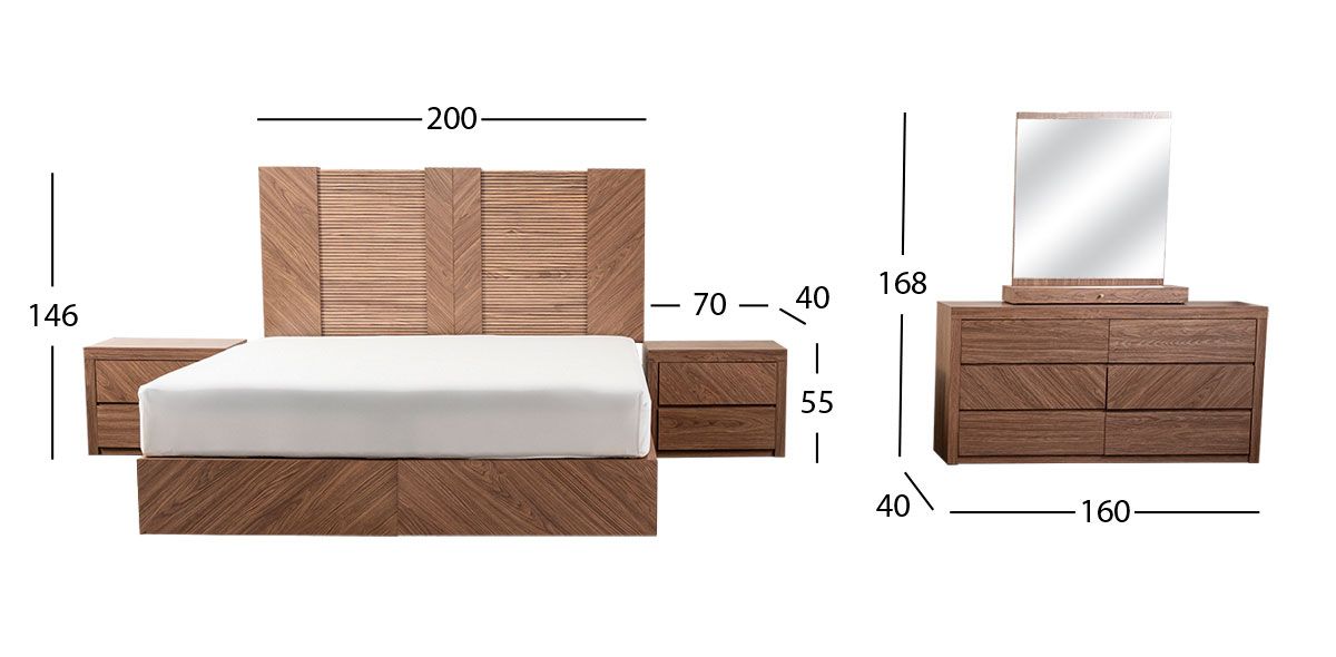 Recámara King Size Donna Café 6 Piezas 