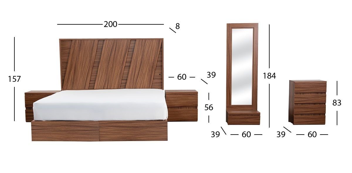 Recámara King Size Hassan Café 5 Piezas