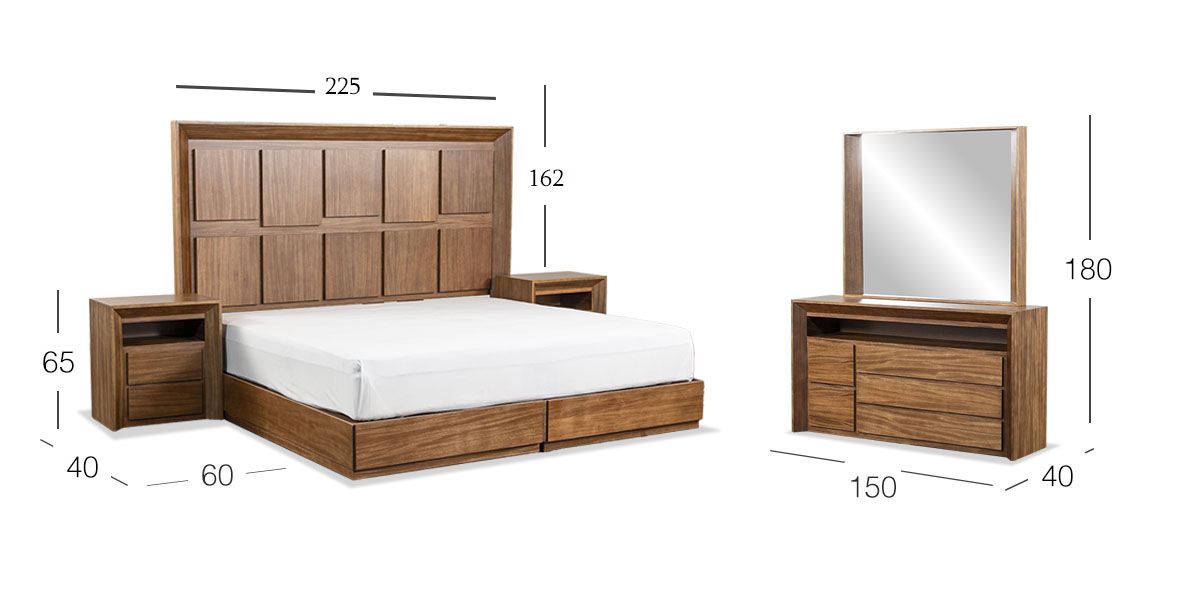 Recámara King Size Keyser CL Café 5 Piezas