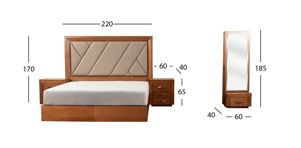 Recámara King Size Margot Café 4 Piezas