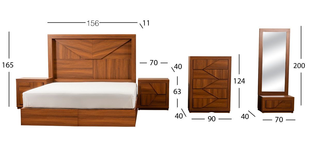 Recámara Queen Size Varsovia Café 5 Piezas