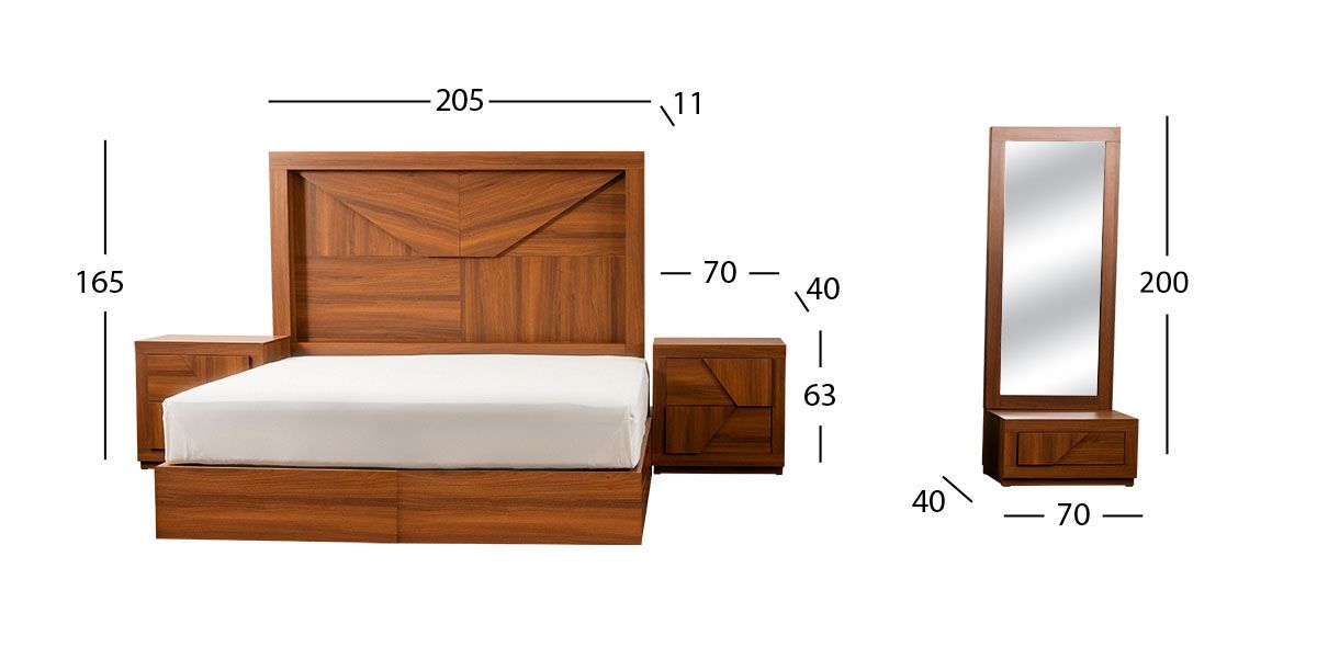 Recámara King Size Varsovia Café 4 Piezas  