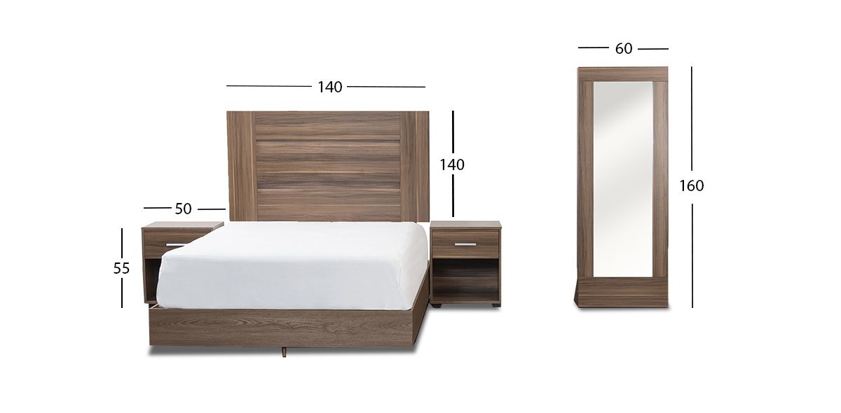 Recámara Matrimonial Rosetta Café 4 Piezas