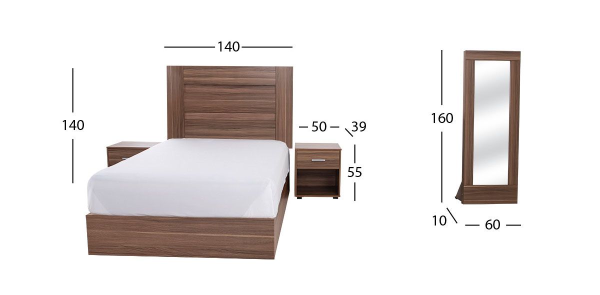 Recámara Matrimonial Rosetta Café 4 Piezas