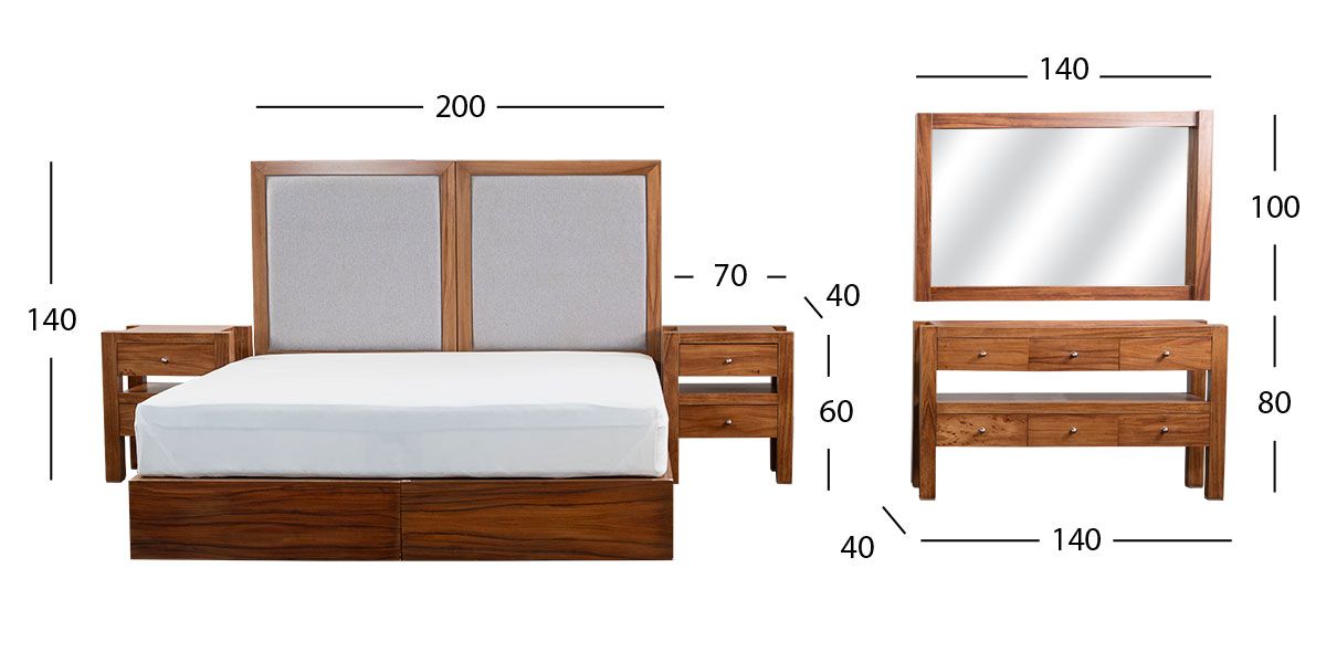 Recámara King Size Urban Café 5 Piezas 