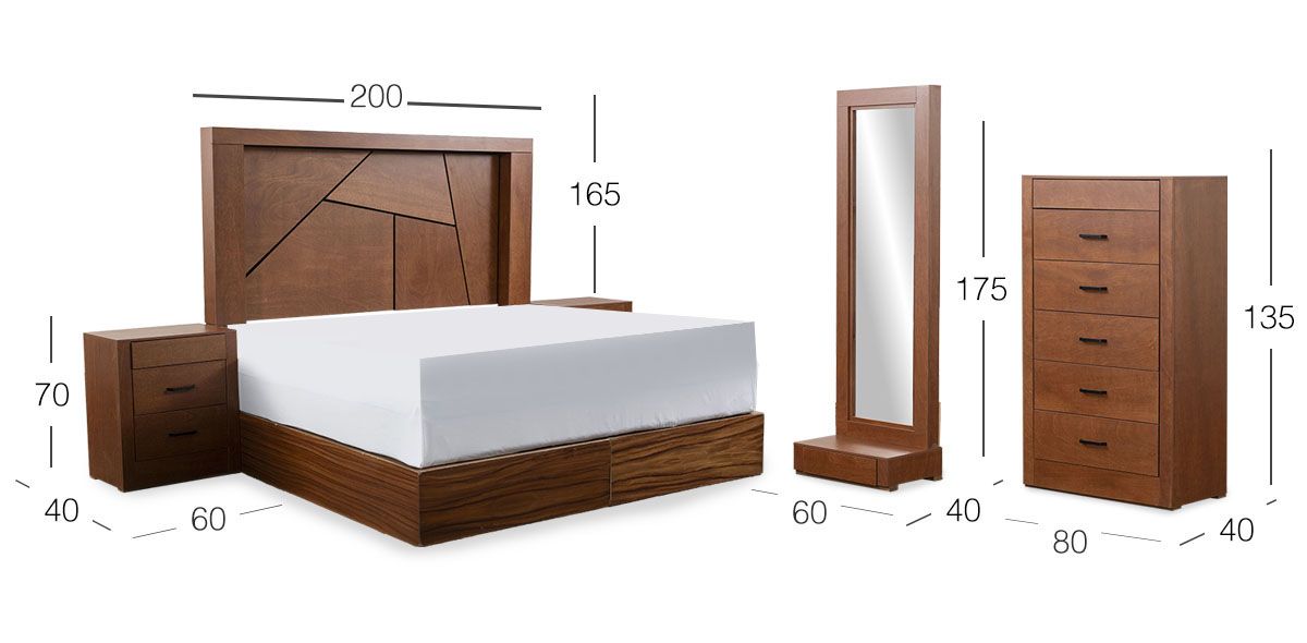 Recámara King Size Zen Café 5 Piezas