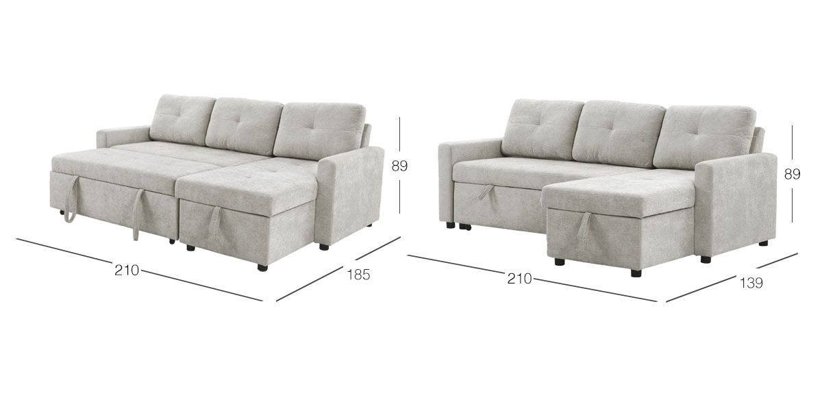 Sala Modular Con Baúl Y Cama Alta Rosh Gris