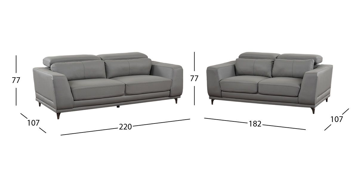 Sala Piel Lecce Gris