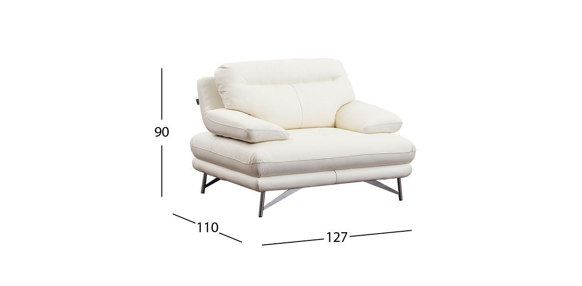 Sillón Piel Match Colette Blanco (Boal)