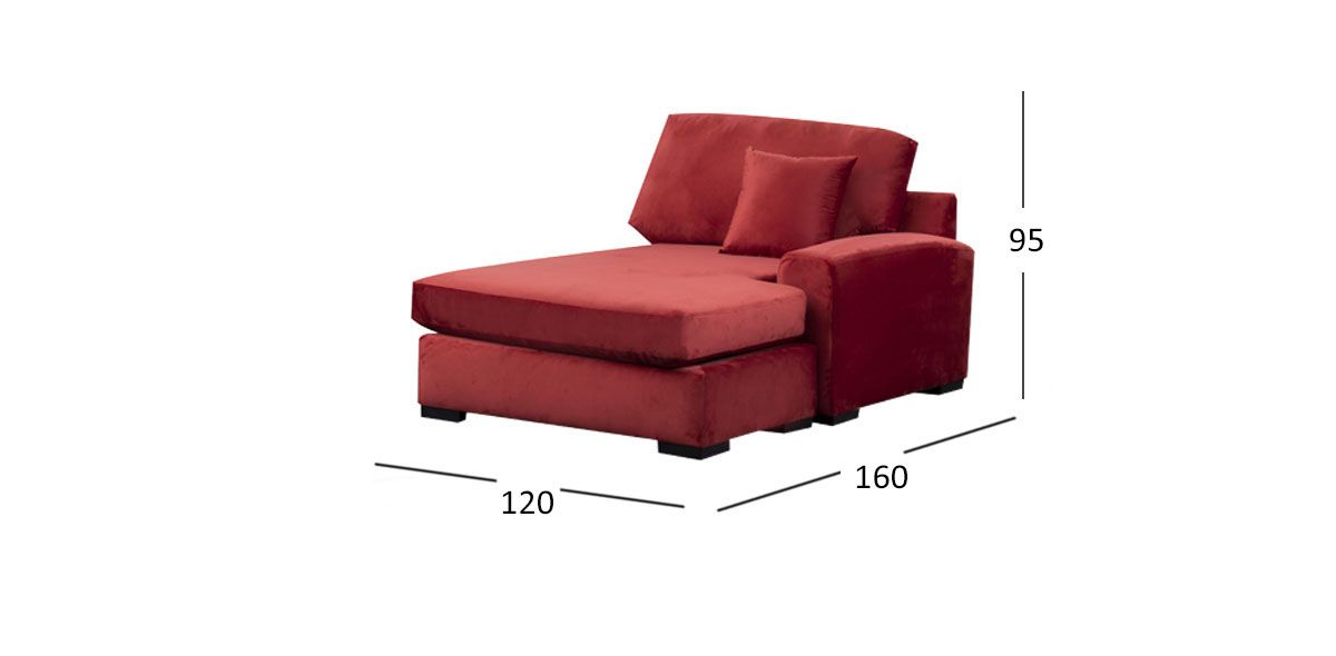  Chaise Long Creta Love Red