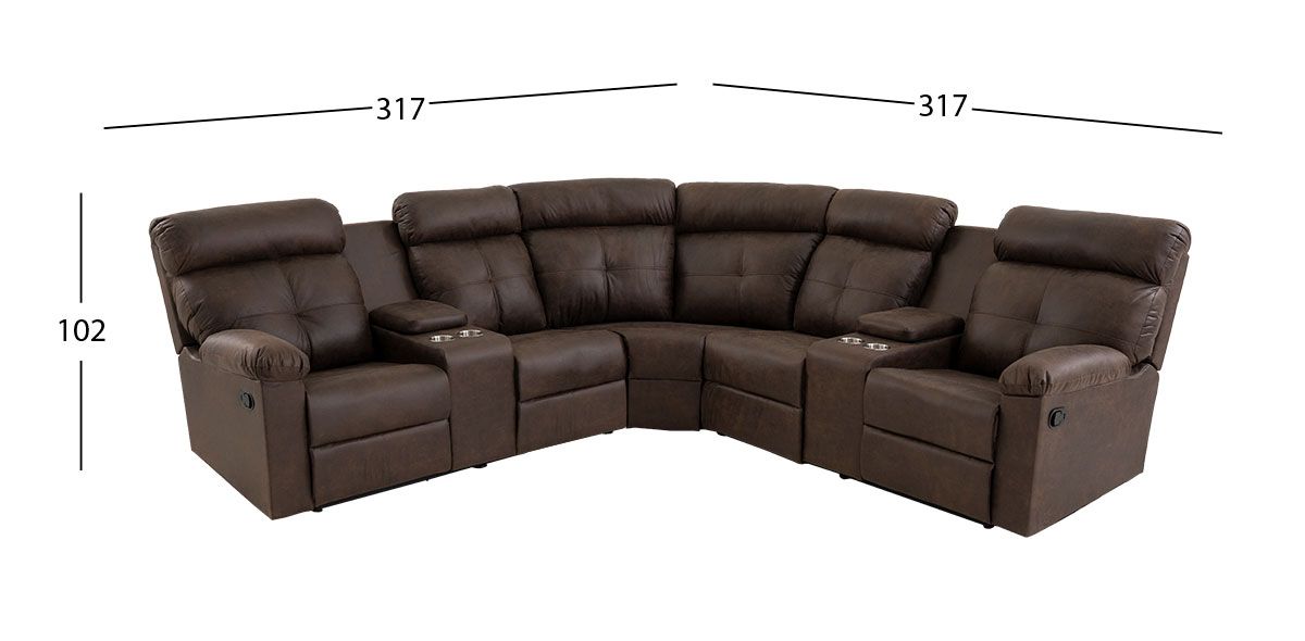 Sala Modular Con Reclinable Liam Plus Café