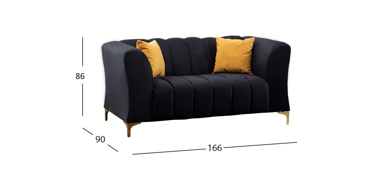 Sofá 2 Plazas Emma Negro