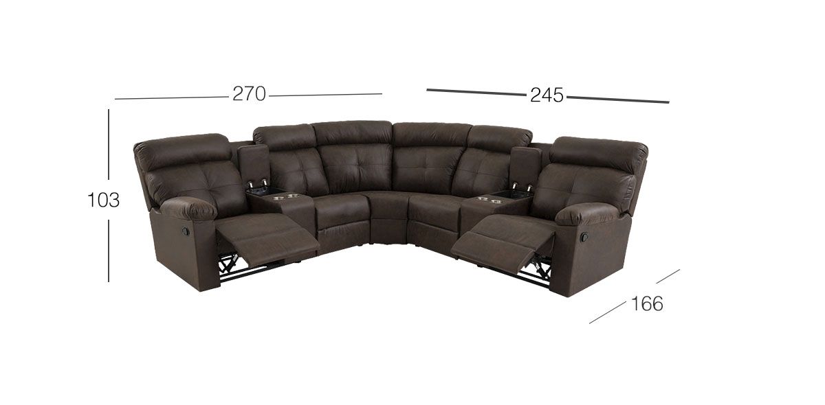 Sala Modular Con Reclinable Liam Plus Café