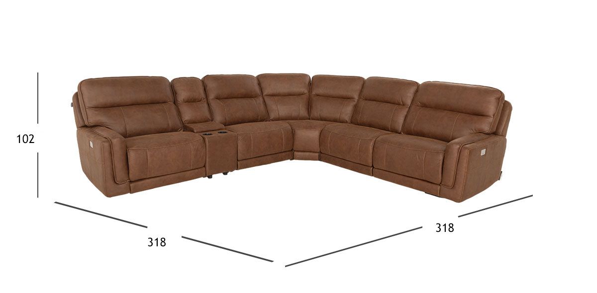 Sala Modular Con Reclinables Eléctricos Matt Café (Boal)