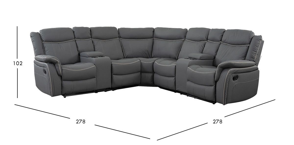 Sala Modular Reclinable Damasco Gris/Beige