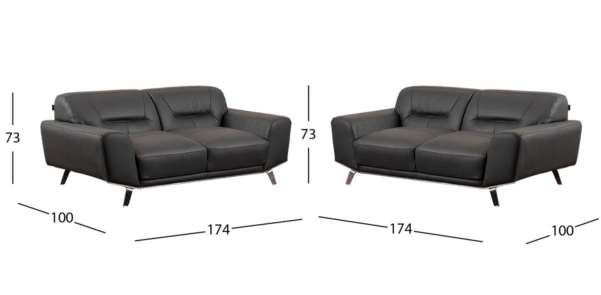 Sala Piel Ameno CL Gris (Boal) 2 Piezas