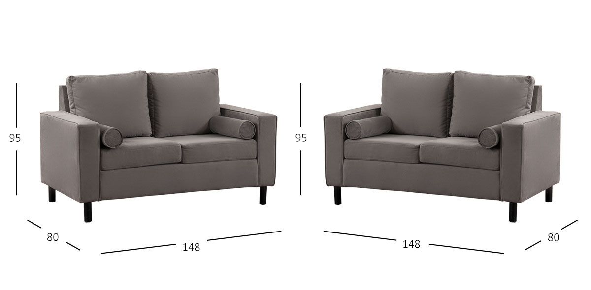 Sala Landmark Gris 2 Piezas