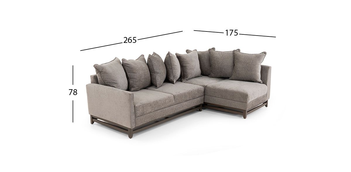 Sala Modular Derecha  Adelei Gris Charcoal