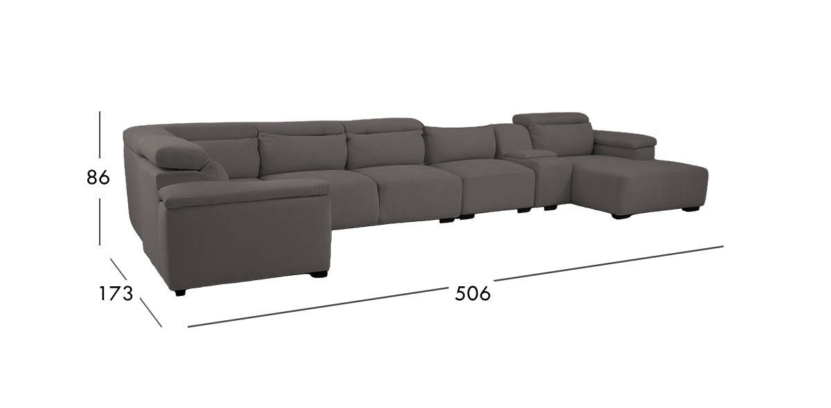 Sala Cloe CL Gris 6 Piezas