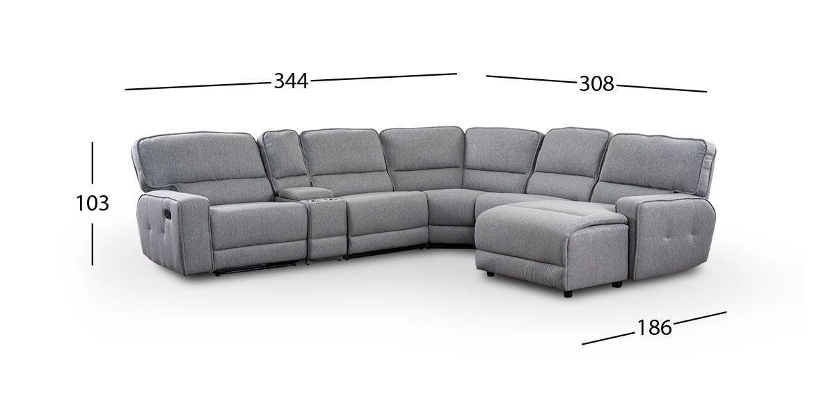 Sala Seccional Reclinable Jordán PL Gris