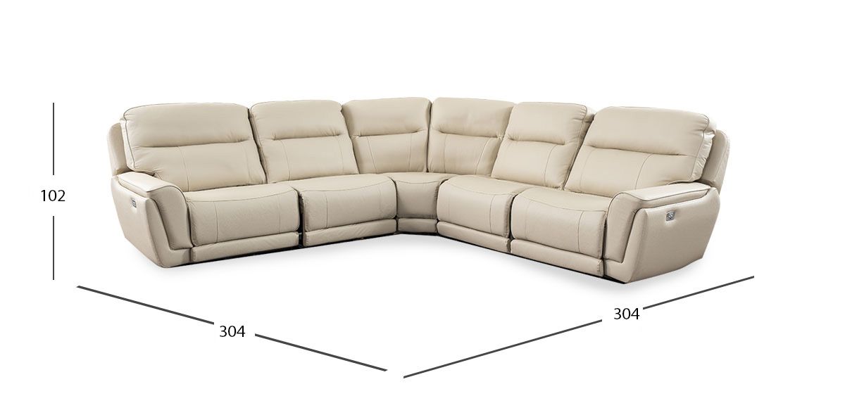 Sala Modular Con Reclinables Eléctricos Piel Darno Toffee (Boal)