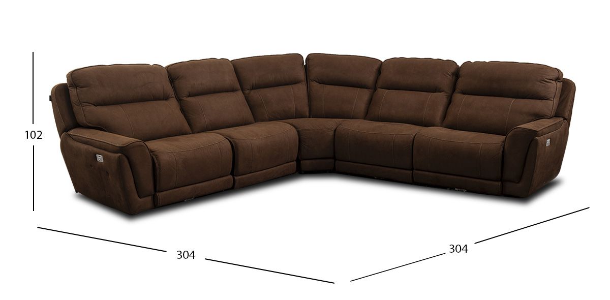 Sala Modular Con Reclinables Eléctricos Darno Curvo Café (Boal)