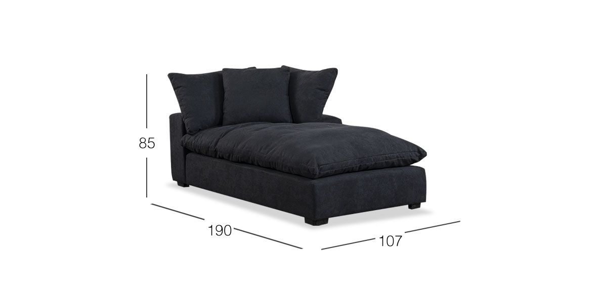 Sillón Largo Derecho Cotton CL Negro