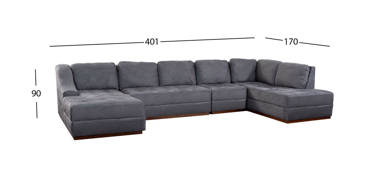 Sala Tifany Plus Gris Smoke 4 Piezas