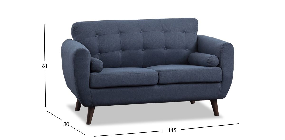 Sofá 2 Plazas Monet Azul Navy