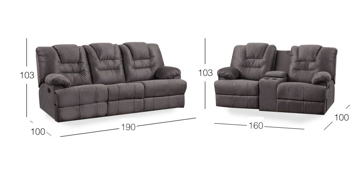 Sala Reclinable Malibu New Gris