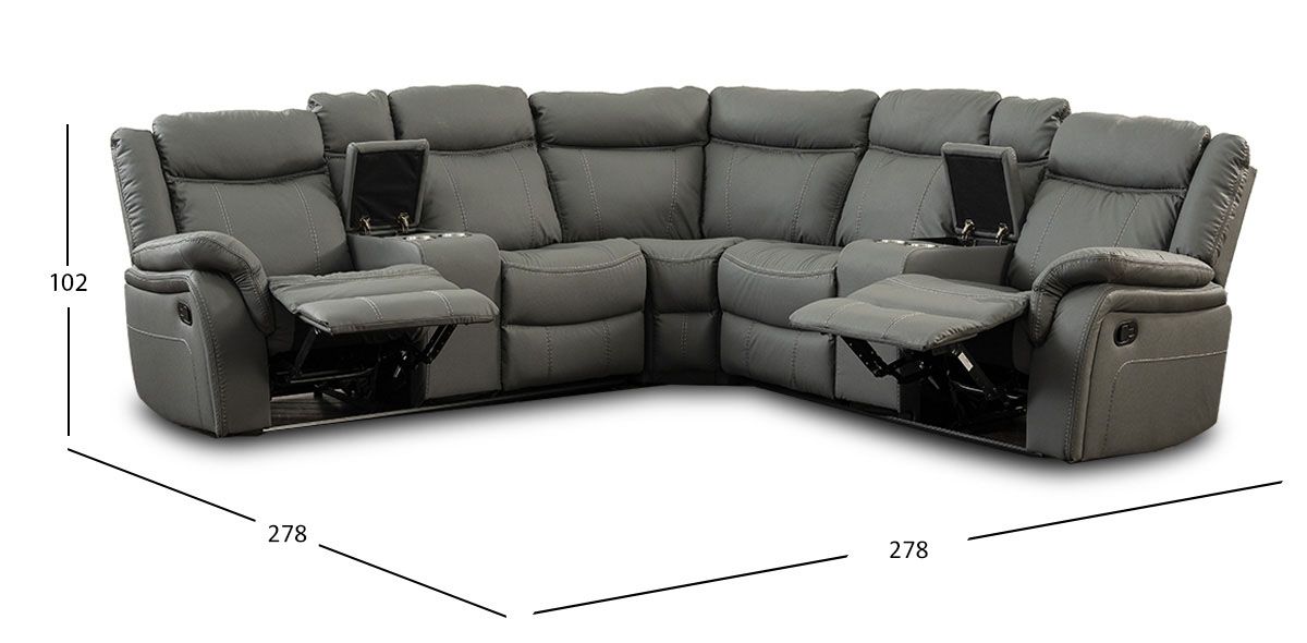 Sala Modular Reclinable Damasco Gris