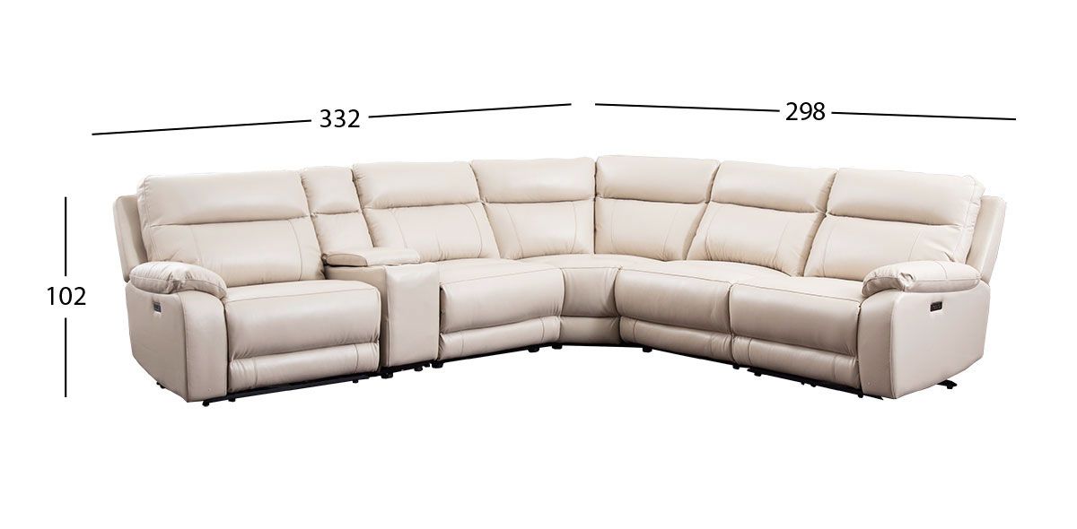 Sala Modular Reclinable Piel Ravik Beige