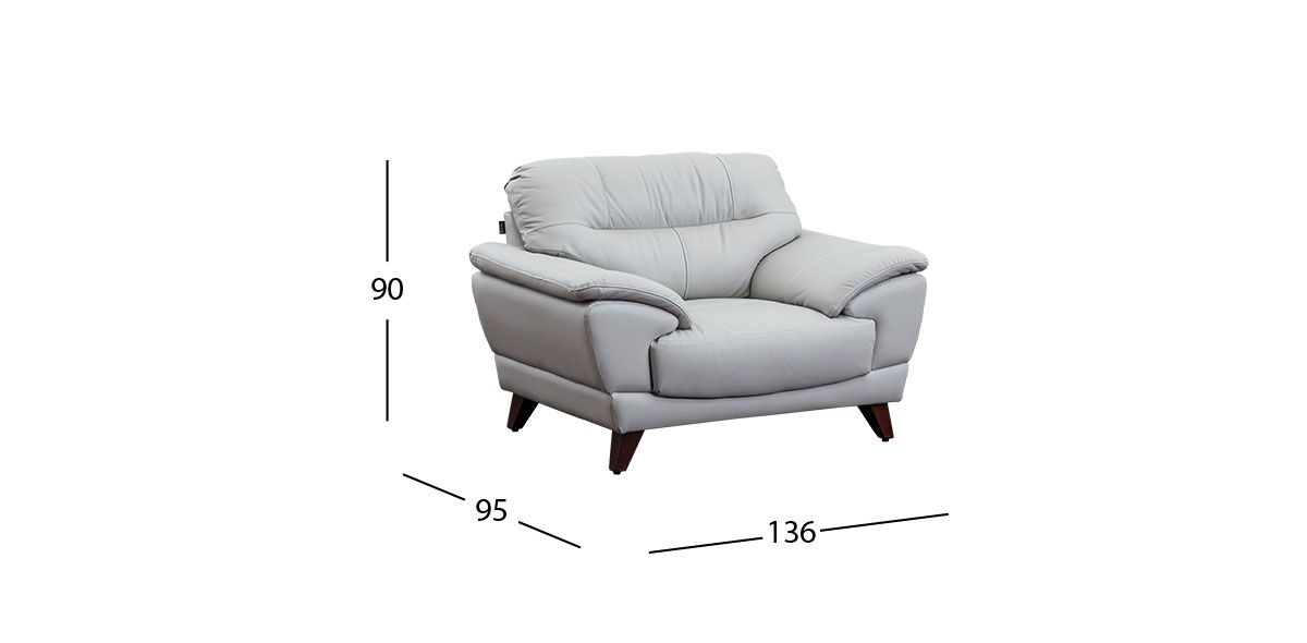 Sillón Piel Match Soria Silver   (Boal)