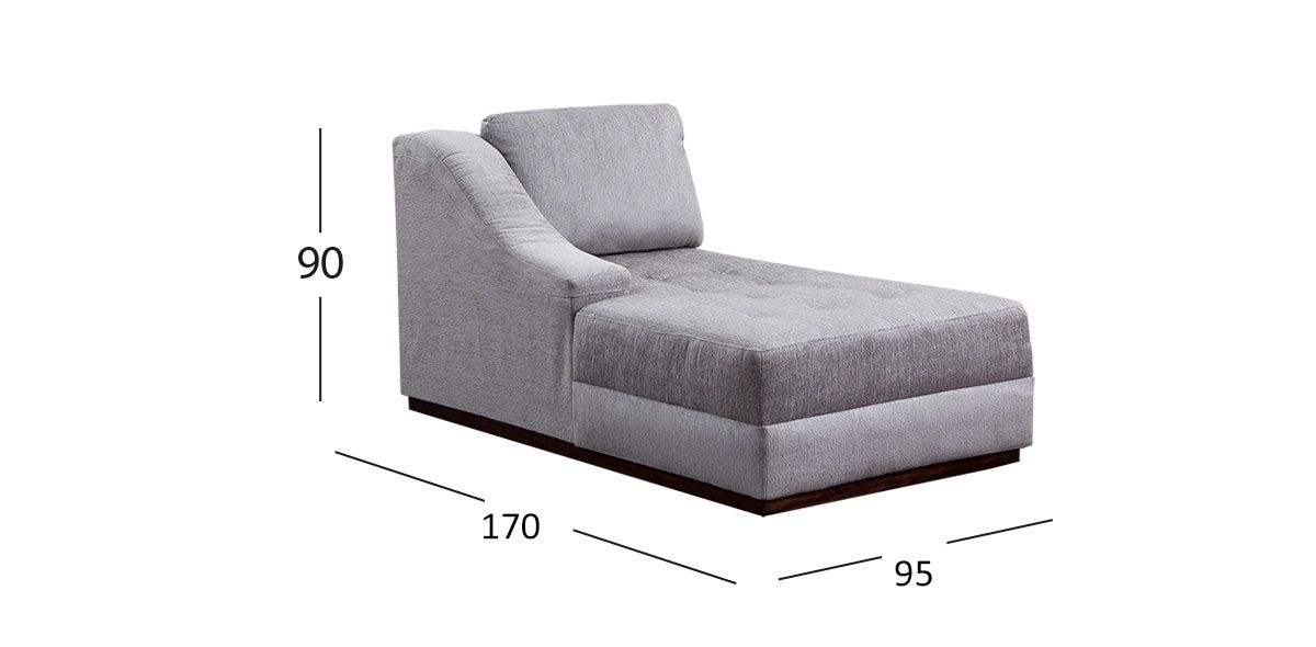 Chaise Long Brazo Izquierdo Tifany New Gris Acero