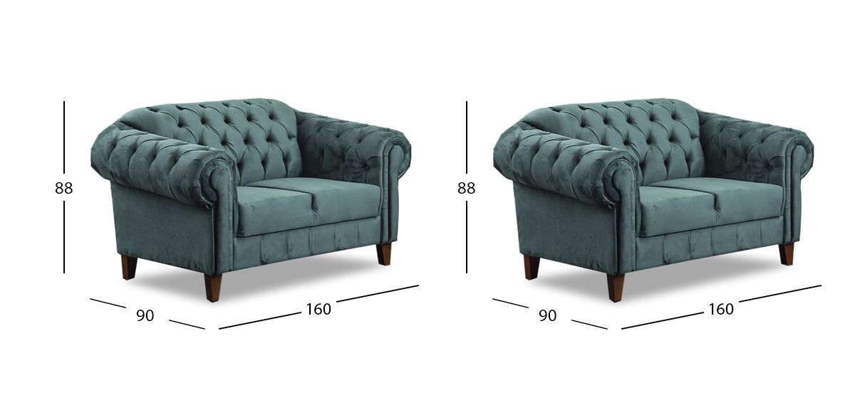 Sala Alessandra Esmeralda 2 Piezas