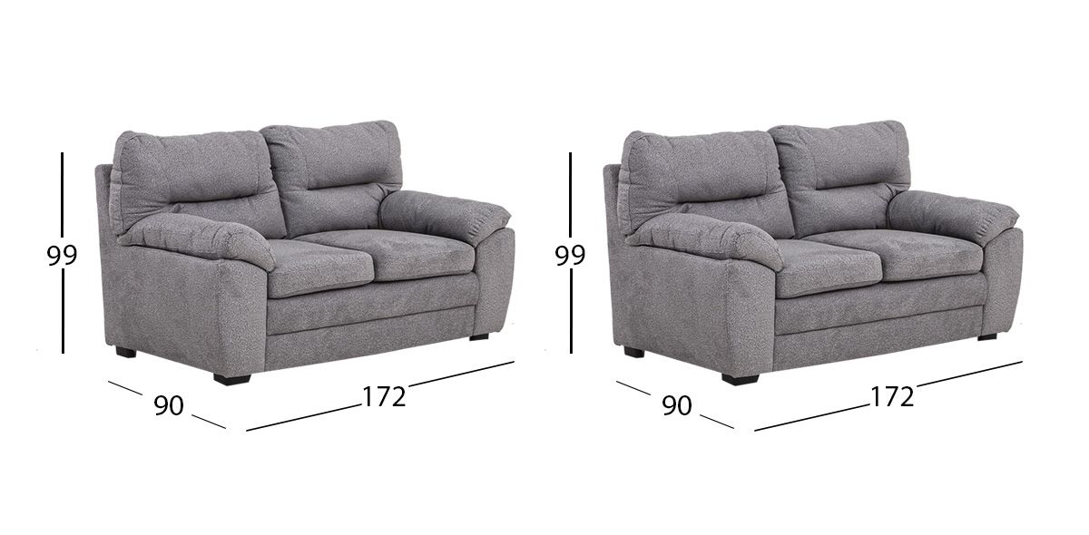 Sala Balam Gris Acero 2 Piezas