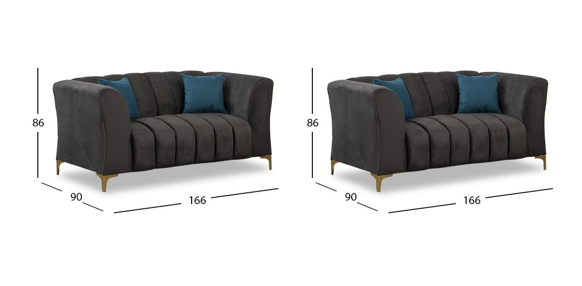 Sala Emma Gris 2 Piezas