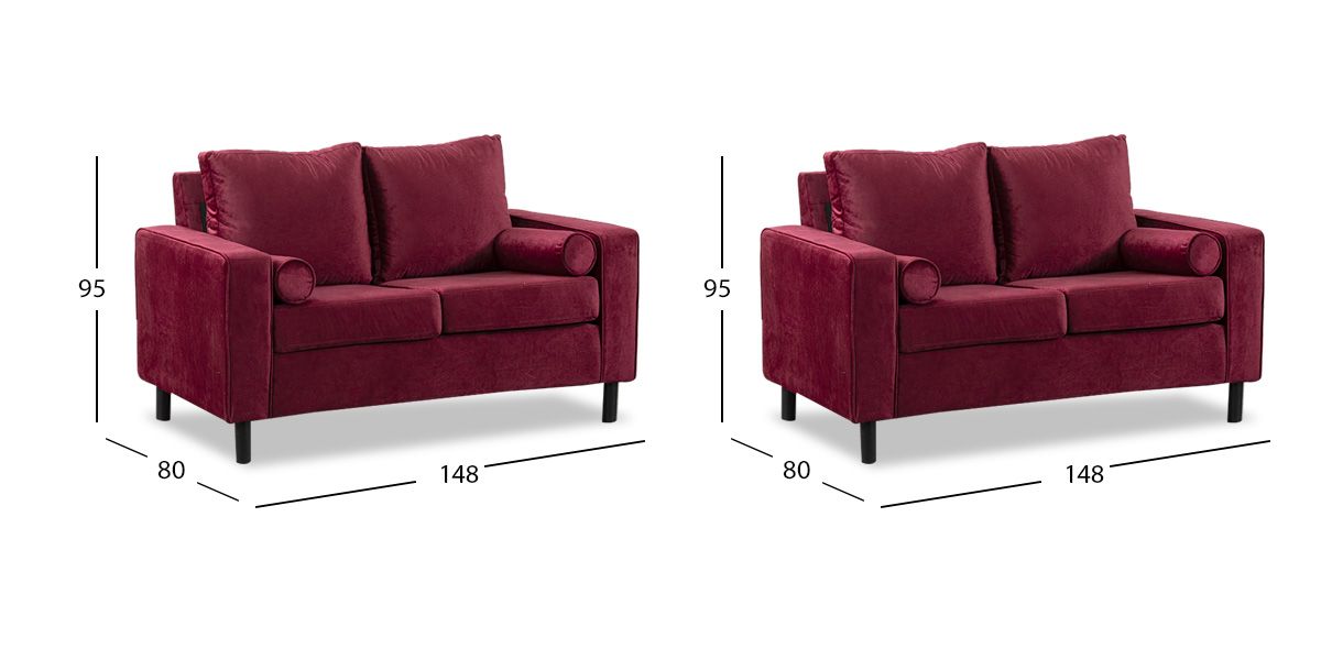 Sala Landmark Rojo 2 Piezas