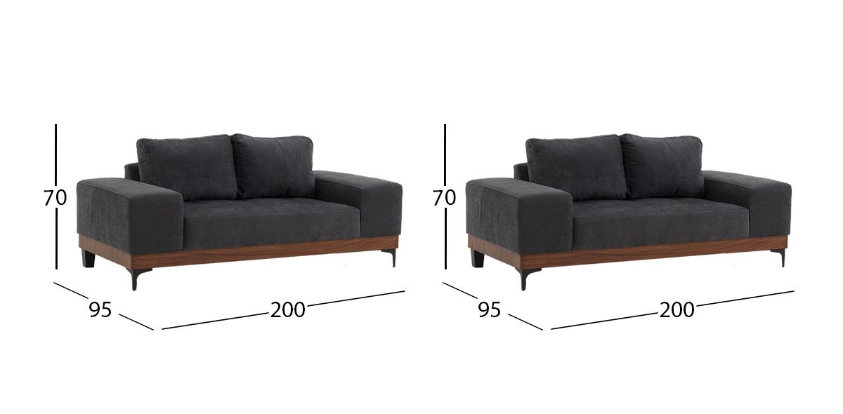 Sala Maya Gris Oxford 2 Piezas